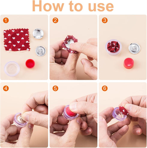 ANCIRS 200 Sets Sewing Buttons Cover Kit for Art Crafts Sewing Notion Supplies, Including 200pcs 7/8" Button Covers & 200pcs Button Backs & 2 Butt...