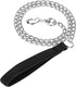 Metal Chain Heavy Duty Dog Leash, Chew Proof Dog Leash with Soft Handle for Large & Medium Size Pets Walking(4 ft. x 3.0 mm Black)...