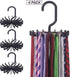 4 Pack Tie Rack Hanger Holder Hooks Organizer for Mens, 360 Degree Rotating Tie Racks, Black...
