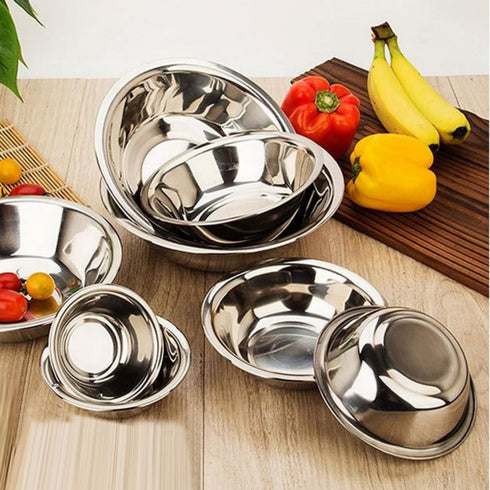 Stainless Steel Mixing Bowl, Flat Bottom Wide Flat for Larger Capacity, Home, Refrigerator, and Kitchen Food Storage Organizers Ecofriendly, Reusa...