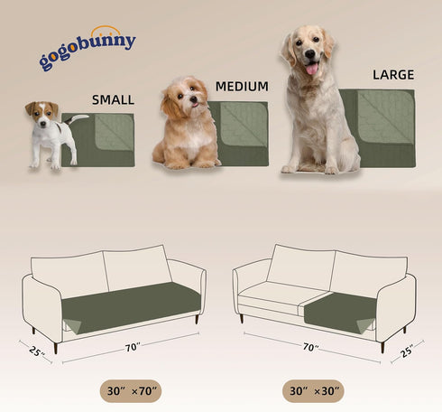 gogobunny 100% Double Sided Waterproof Dog Blanket Soft Pet Bed Cover Reversible Protect Furniture Couch Sofa Car for Puppy Large Dog Cat (Dark Ol...
