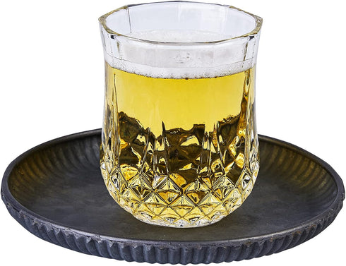 Metal Iron Coasters Galvanized Serving Tray Perfect Durable Coaster for Tabletop Protection, Suitable for All Drinks & Table Types Dam5.8''...