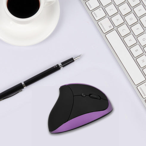 Ergonomic Wireless Mouse, 2.4GHz, 4 Adjustable DPI, Rechargeable Li-Ion Battery, 6 Buttons, Purple...