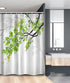 Ambesonne Nature Stall Shower Curtain, Twiggy Spring Tree Branch Refreshing Leaves Summer Peaceful Woodland Graphic, Fabric Bathroom Decor Set wit...