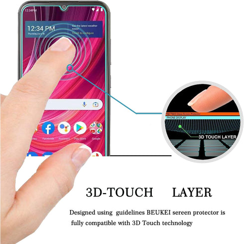 beukei (3 Pack) Compatible for BLU View 4 (B135DL) Screen Protector Tempered Glass,Touch Sensitive,Case Friendly, 9H Hardness......