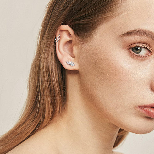FUNRUN JEWELRY 16G Cartilage Earrings Stud for Women Men Stainless Steel Stud Earrings Hypollergenic CZ Butterfly Heart Helix Tragus Piercing Jewe...