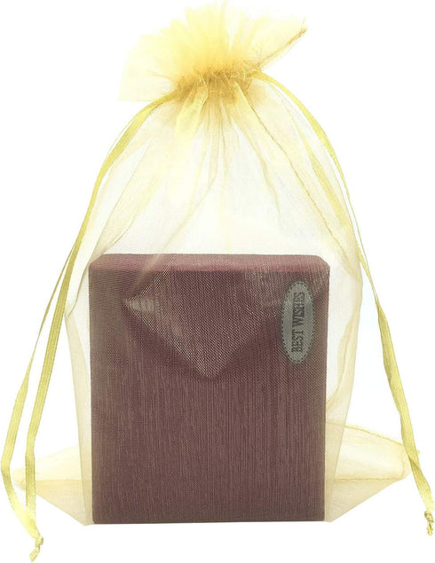 50pcs 4x6 inch Gifts Wrap Bags Gold, Organza Sheer Fabric Bulk, Drawstring Reusable Recycled Pouch for Baby Shower Favor, Craft Business, Beach, S...