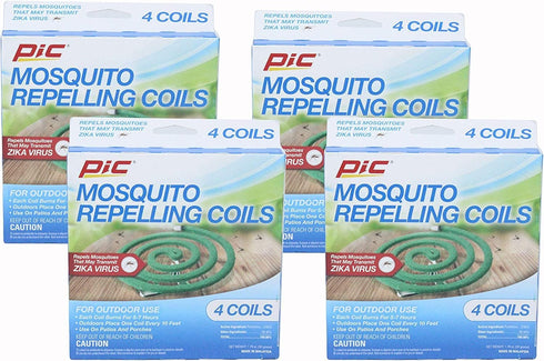 PIC Mosquito Repelling Coils, 4 Count Box - Mosquito Repellent for Outdoor Spaces (16 Count)...
