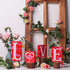Valentines Day Decor Love Blocks Wooden Table Sign, Red Valentines Day Decorations For The Home Table Decor Valentine Gifts, For Wedding Anniversa...