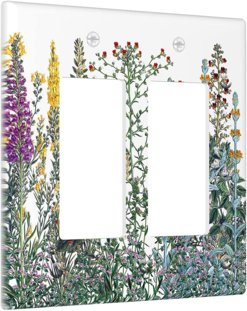 Light Switch Cover Decorative 2 Gang Double Rocker Switch Plate Covers Flora Graeca Greek Herbs Wall Plates for Light Plates Switch Covers for Roo...
