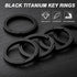 TISUR Titanium Keychain Rings, Split Side Pushing Key Rings Heavy Duty Black Key Ring For Key Chain Carabiner Dog Tag Ring...