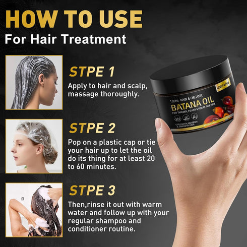 Batana Oil for Hair Growth Dr Sebi Approved 100% Pure Raw Natural Batana Hair Care Oils Organical Product for Women/Men Scalp Hair Loss & Hair Dry...