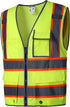SKSAFETY 10 Pockets Safety Vest, Class 2 High Visibility Security with Zipper Back Mesh, Hi Vis Vest with Reflective Strips, ANSI/ISEA Standard, C...