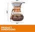 Bruntmor Pour Over Coffee Maker Dripper - Coffee Pot with Double-Layer Stainless Steel Coffee Filter - Portable Coffee Maker - Heat-Resistant Glas...
