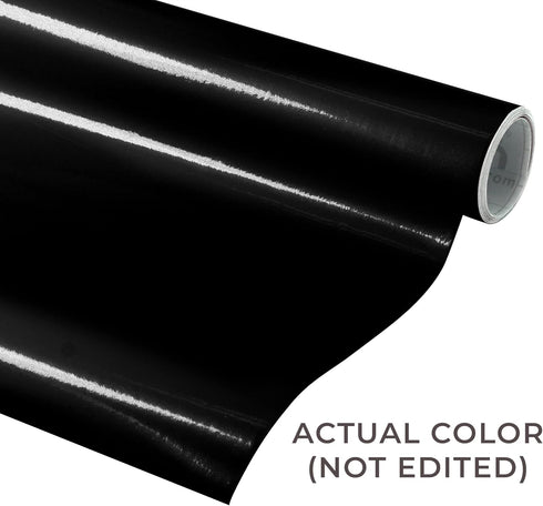 VViViD Black Gloss DECO65 Permanent Adhesive Craft Vinyl for Cricut, Silhouette & Cameo (11.8" x 7ft)...