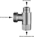 3/8 x 1/2 Adapter T Connector Valve, ADD-A-Tee Adapter 3 Way Valve 3/8 Tee Compression, Stainless Steel Splitting Water Supply T Pipe Fitting for ...