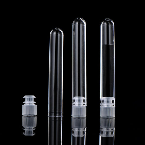Hicarer 50 Pieces Clear Plastic Test Tubes 12 by 75 mm with Push Caps, 5 ml...