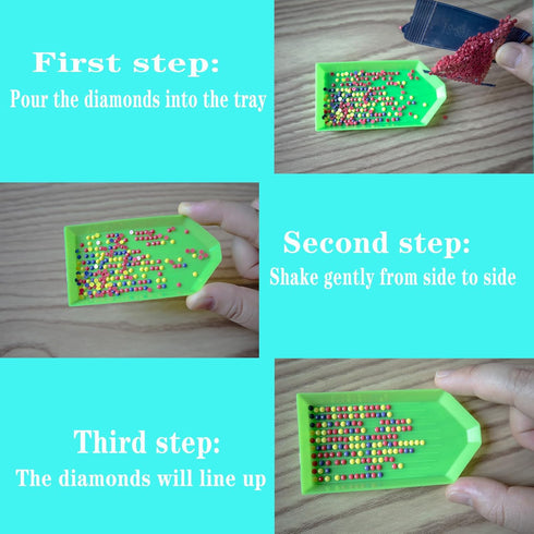 20PCS Green Plastic Diamond Painting Trays,3.5inches x 1.9inches Bead Sorting Trays Organizer, Diamond Painting Tool Accessories for DIY Art Craft...