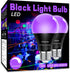 LED Black Light Bulbs 2 Pack, A19 9W UV Black Light Replace Up to 100W, 120V E26 Base Black lights UVA Level 385-400nm, Glow in The Dark for Body ...