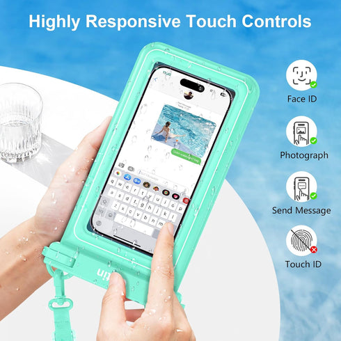 Gritin Waterproof Phone Pouch, IP68 Floating Waterproof Phone Case Bag for Swimming, Adjustable Lanyard Underwater Phone Dry Bag for iPhone 15 14 ...