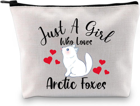 G2TUP Arctic Foxes Gift Who Loves Arctic Foxes Makeup Bag Arctic Foxes Lover Cosmetic Bag Arctic Foxes Themed Gift Zipper Travel Bag (Who Loves Ar...