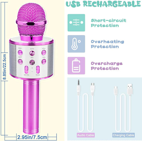 Toys for 5 6 7 8 9 10 Year Old Girls, Karaoke Microphone for Kids Visit Toys for Kids for Girls Age 4-12 Interactive Toys for Girls Easter Basket ...