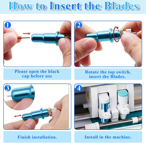 Cludoo 80PCS Replacement Blades for Cricut Blades for Explore Air 2/Air 3/Maker/Maker 3/Expression, 60PCS 45° Standard Blades, 10 PCS 30° Fine Poi...