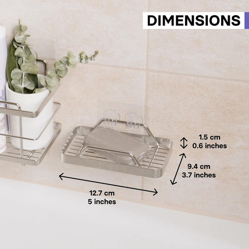 KINCMAX Premium Adhesive Soap Holder for Shower Wall - Drill Free Bar Soap Dish for Bathroom Storage - Stainless Steel Shower Soap Caddy w/Adhesiv...