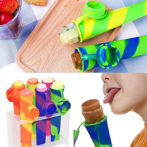 Popsicle Molds,6 Pieces Silicone Ice Pop Molds,Drip Free Popsicle Maker for Kids,BPA Free Freezer Tubes with Lids,For Snacks,Popsicle,Yogurt Stick...