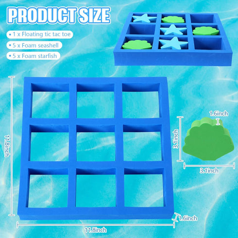 Floating Tic Tac Toe Game with Foam Seashell and Starfish Foam Tic Tac Toe Game Pool Games for The Entire Family Summer Swimming Pool Backyard Par...