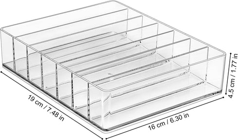 JessLab Eyeshadow Palette Makeup Organizer, Acrylic 7-Section Divided Make up Organizers and storage for Bathroom Vanity Countertop, Transparent, ...