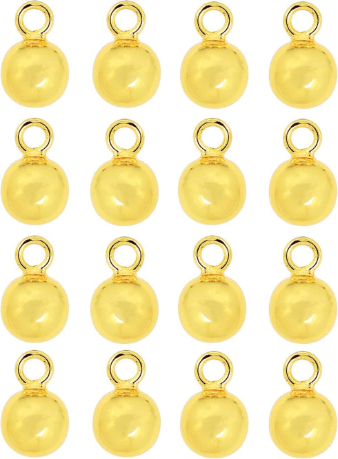 Bezelry 16 Pieces Gold Ball Metal Shank Buttons - 8mm - 5/16 inch (Light Gold)...