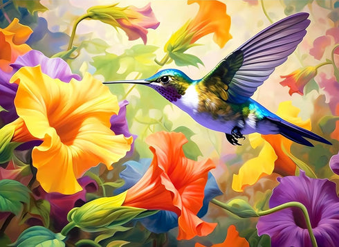 Gearock Hummingbird Diamond Painting Kits, Flowers Bird Diamond Art Kits for Adults, DIY Gem Art Crafts for Room Bedroom Living Room Bathroom Deco...