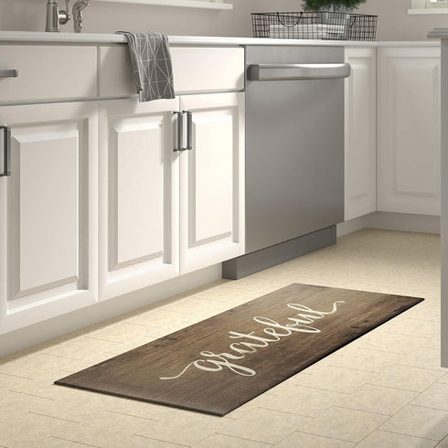 J&V TEXTILES Anti Fatigue Kitchen Mat for Floor, Embossed Themed Cushioned Kitchen Runner Rug Mat, Non Slip, Easy Wipe Clean, 1/2 Inch Thick (20x3...