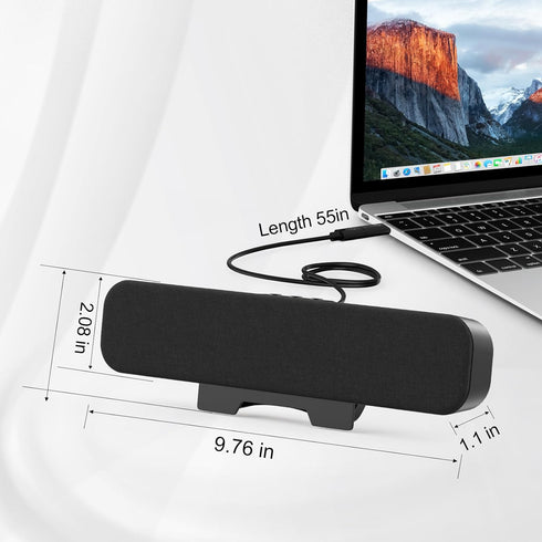 Computer Speakers for Desktop Pc, Monitor Speakers for Laptop,Pc Speakers with Loud Sound,Volume Control Easily Clamps to Monitors(USB-C to USB Ad...