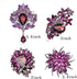 4pcs Purple Crystal Rhinestone Brooches For Wedding Bouquet Decoration...