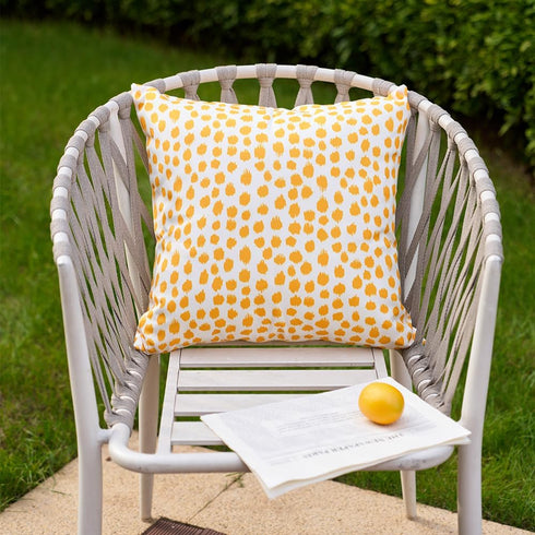 Outdoor Pillow Covers 20x20 Set of 2 Yellow Polka Dot Outdoor Waterproof Decorative Pillow Cases Summer Outdoor Sofa Bed Cushion Covers Home Decor...
