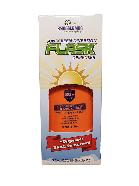 Hidden Sunscreen Flask By Smuggle Mug | Dispenses Sunblock | Disguised Container for Liquor | Secret Bottle to Hide Booze | Cruise Travel Containe...