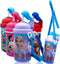Disney Frozen Deluxe Carrying Strap One Touch Water Bottles with Reusable Built in Straw (Snow Canteen 16.9oz)...