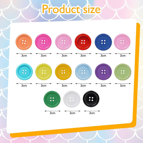 Chenkou Craft Mix Color Plastic Resin Circle Big Button 4 Holes DIY Craft Sewing 30mm 40pcs(Mix, 1 1/4"(30mm))...