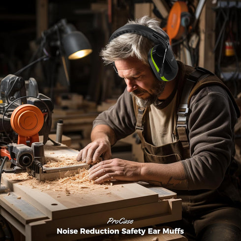ProCase Noise Reduction Safety Ear Muffs, Hearing Protection Earmuffs, NRR 28dB Noise Sound Protection Headphones for Shooting Gun Range Mowing Co...