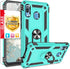 TJS Compatible with Samsung Galaxy A20 Case, Galaxy A30 Case, with Tempered Glass Screen Protector Metal Ring Magnetic Support Kickstand Heavy Dut...
