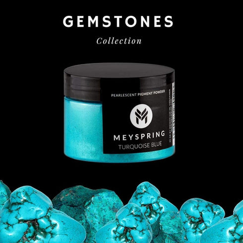 MEYSPRING Turquoise Blue Mica Powder - 50g - Epoxy Resin Color Pigment - Teal Mica Powder for Resin Ocean Art, River Tables, Woodworking - Cosmeti...