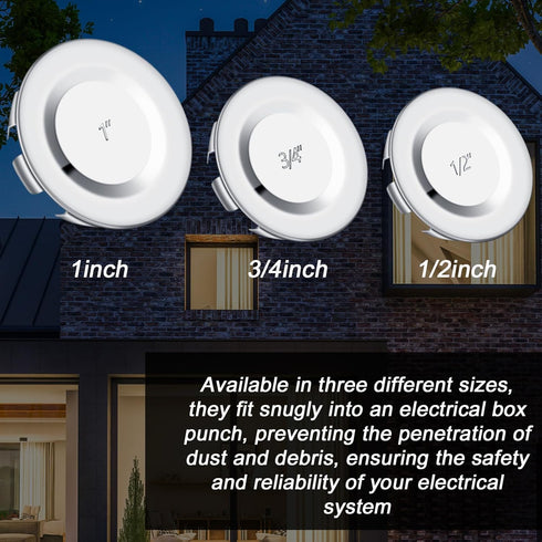 36 Pcs Knockout Seal Electrical Box Knockout Plugs for 1/2 Inch Pipe, Round Steel Removable Seal Electrical Box Fittings for Closure Unused Electr...