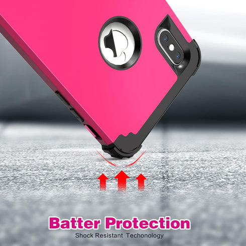 IDweel for iPhone Xs Max Case with Tempered Glass Screen Protector, 3 in 1 Shock Absorption Heavy Duty Protection Hard PC Cover Soft Silicone Bump...