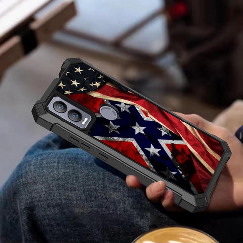 for Cricket Magic 5G Phone Case/AT&T Propel 5G Phone Case with Tempered Glass Screen Protector Dual Layer Structure Protection Shockproof TPU Bump...