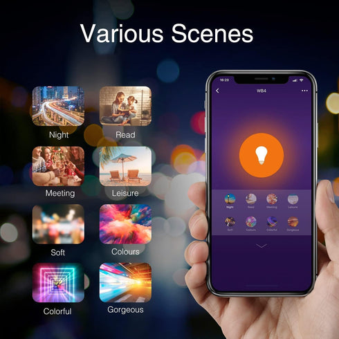 Ghome Smart Light Bulbs, A19 E26 Color Changing Led Bulb Works with Alexa, Google Home, App & Voice Control, 2.4Ghz WiFi Only, 800 Lumens, Dimmabl...