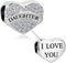 Heart Love Mom Dad Sister Grandma Auntie Daunghter Charm with Sparkling Clear Cubic Zirconia Compatible with Pandora Charms Bracelets...