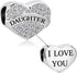 Heart Love Mom Dad Sister Grandma Auntie Daunghter Charm with Sparkling Clear Cubic Zirconia Compatible with Pandora Charms Bracelets...