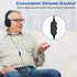 19.5Ft / 6M Extra Long Cord Headphones for TV PC with Volume Control, Spring Coiled Cable, 3.5mm AUX, Wired Over Ear Earphones for Seniors Hard of...